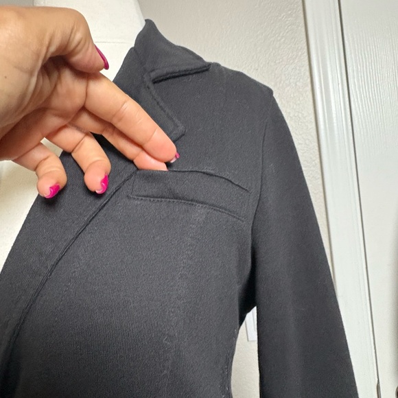 Stylish XCVI Black Women's Long Line Blazer with Embroidery  Detail at Waist. - Picture 3 of 16